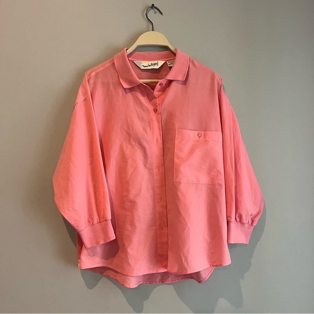 Vintage Pink 3/4 Sleeve Women’s Button Up Size Medium Diane Von Furstenberg